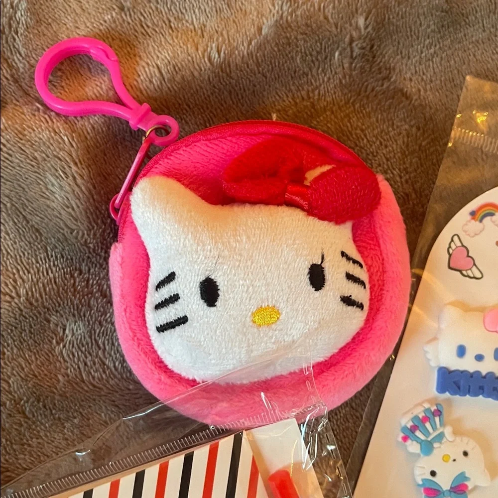 Hello Kitty Pink Kids Accessory Set jewelry socks croc charms notebook more nwt